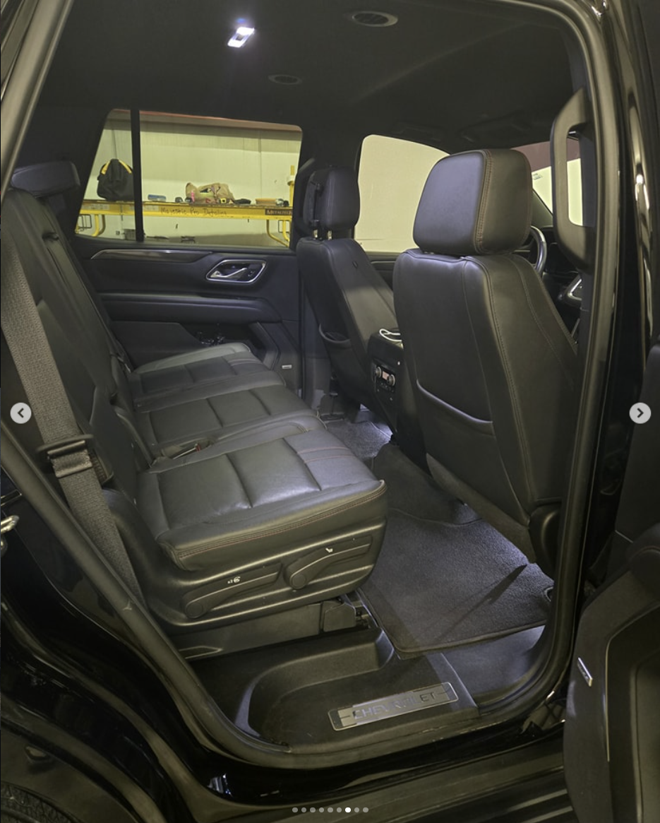 Chevrolet Tahoe rear interior after professional interior detailing
