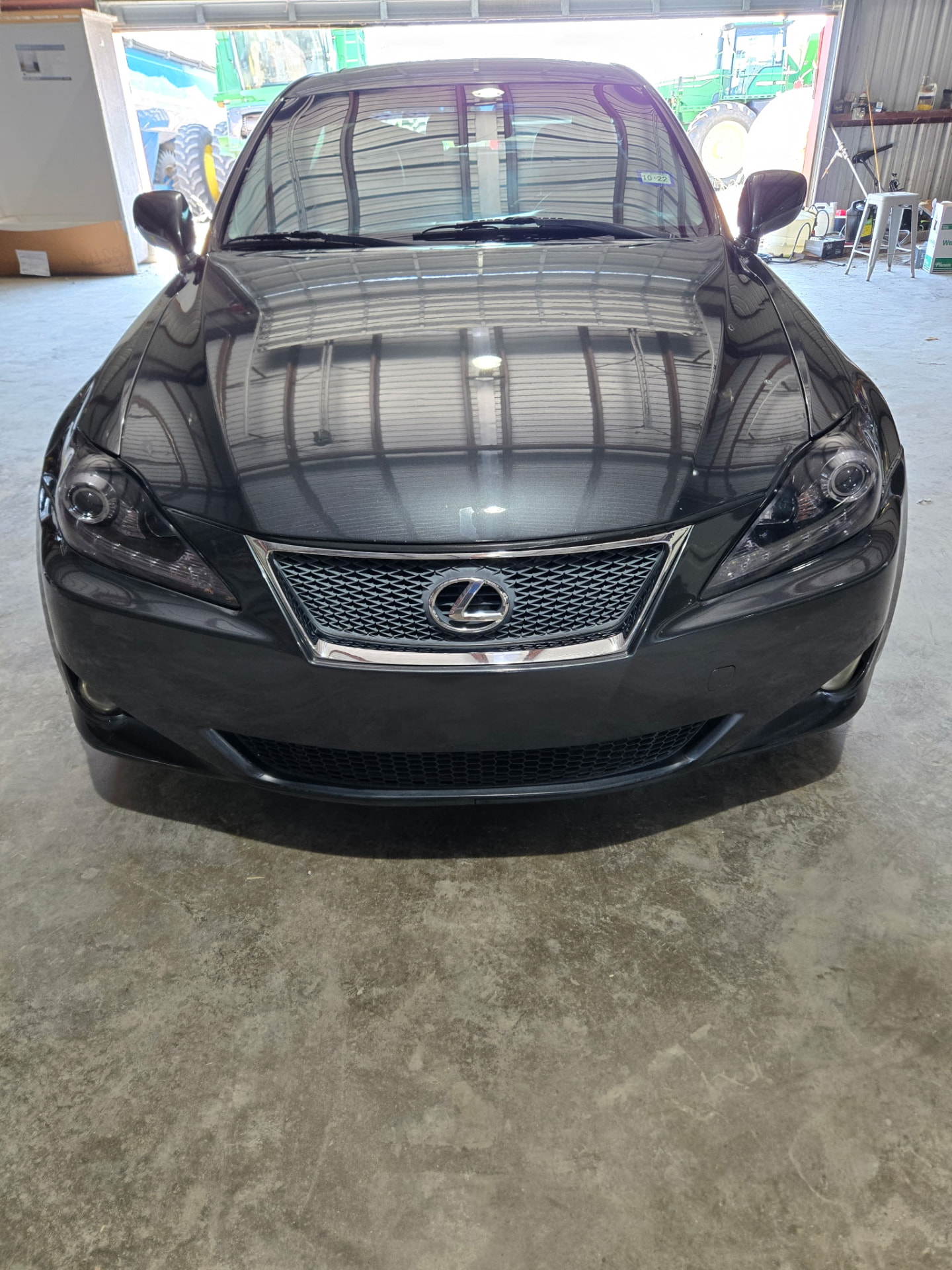Black Lexus IS front end after professional exterior detailing