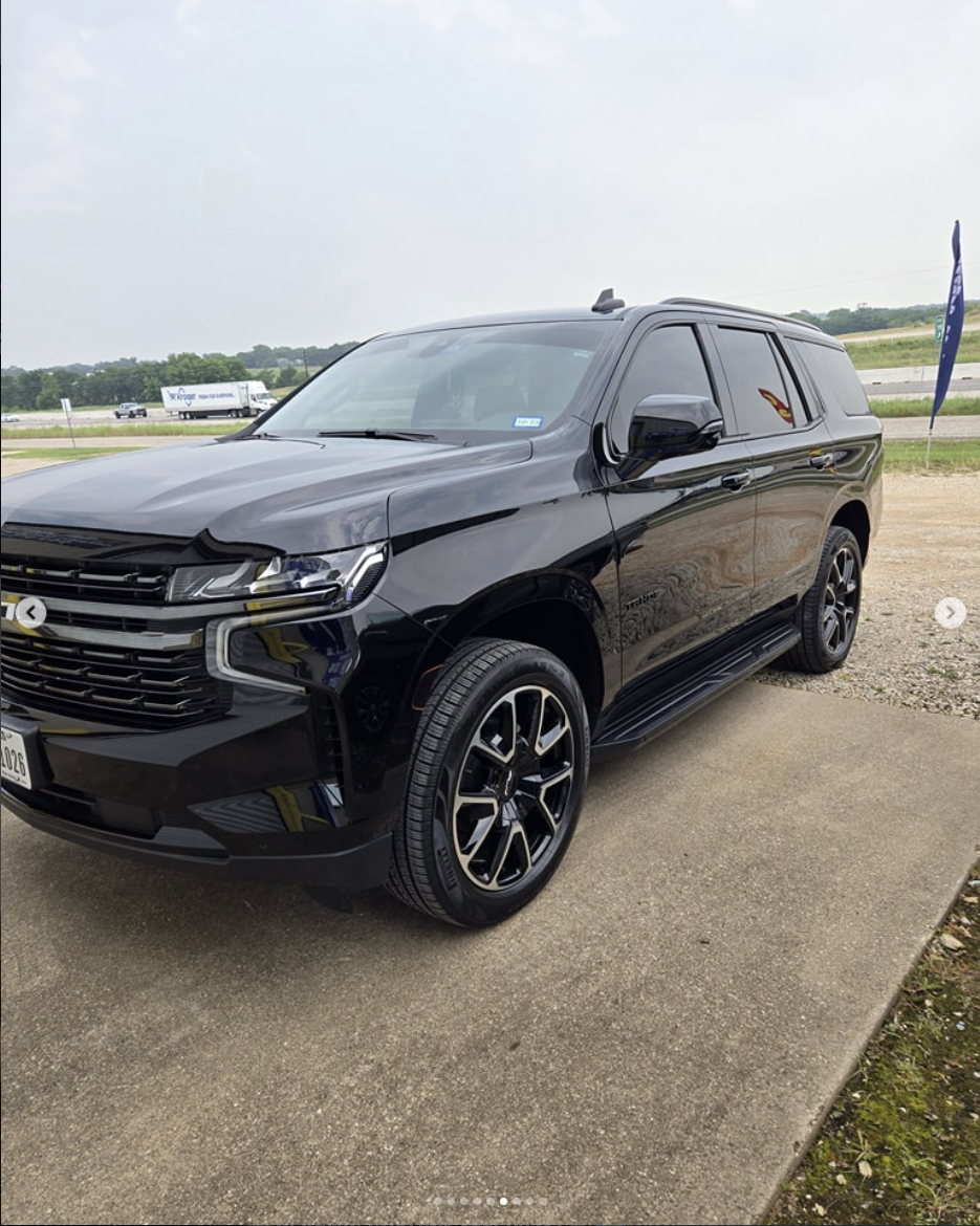 Black Chevrolet Tahoe RST after professional exterior detailing