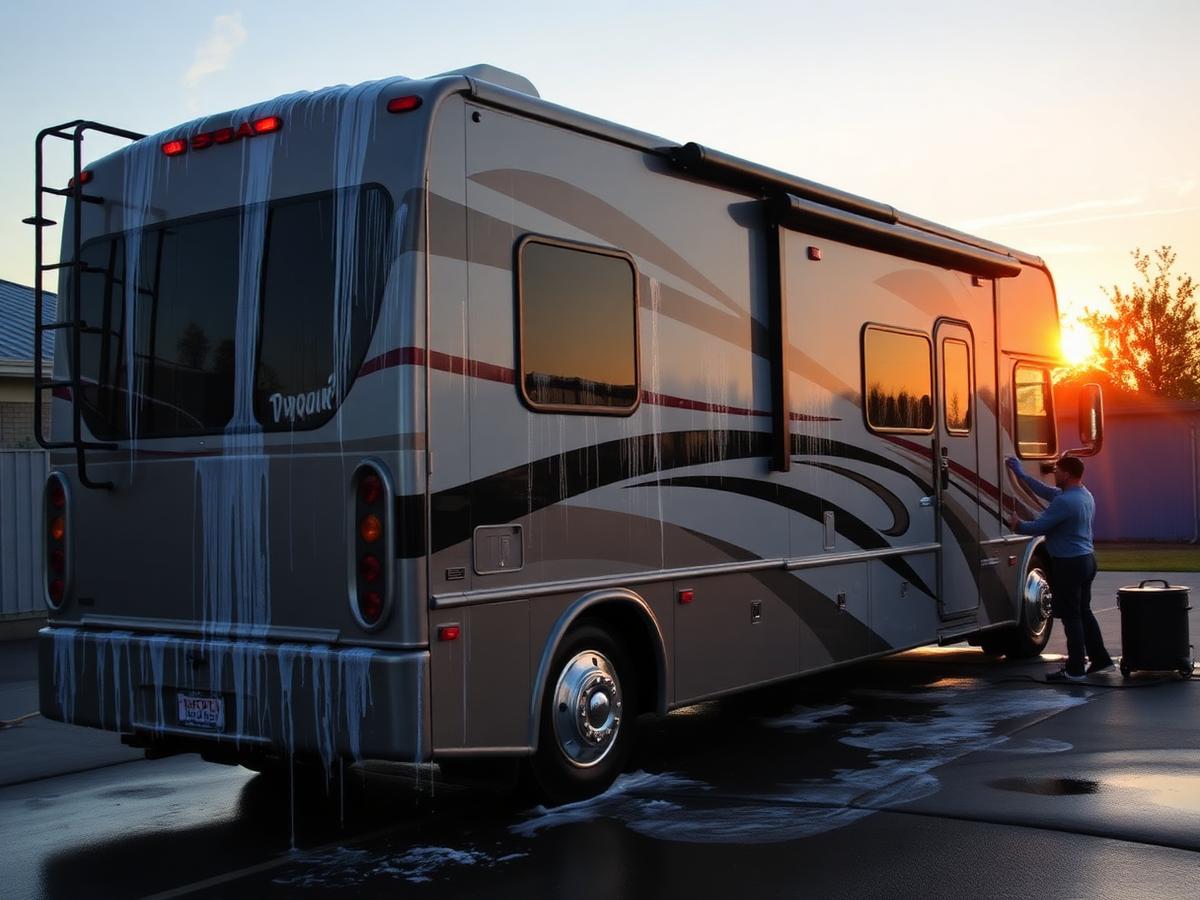 Motorhome exterior polishing and protection